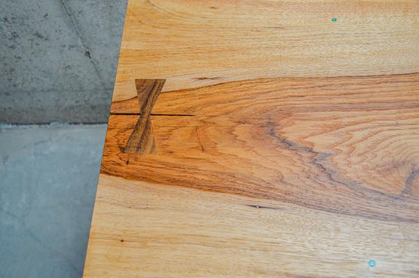 Live-Edge Pecan Table/Desk w/ Chrysocolla Inlay & Walnut Bowtie (#T-1945) picture