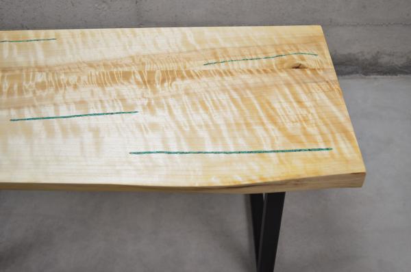 Live-Edge Cottonwood Bench w/ Chrysocolla Inlay (#B-2020-6) picture