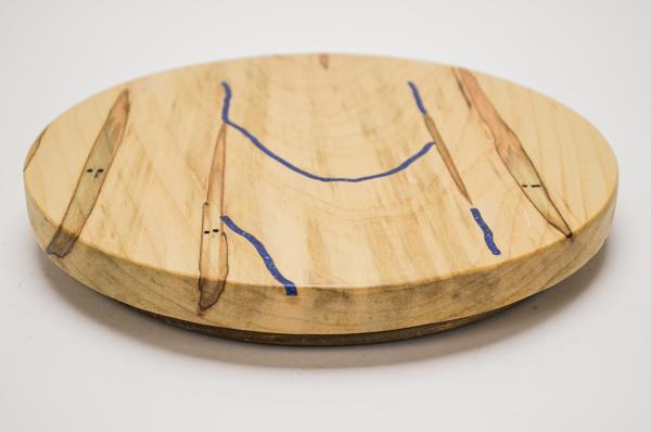 10” Dia Ambrosia Maple Lazy Susan w/ Lapis Lazuli Inlay (#LS-2019-99) picture