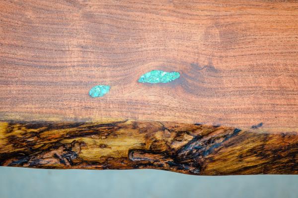 Live-Edge Mesquite Sofa/Hall Table w/ Chrysocolla Inlay (#T-2020-16) picture