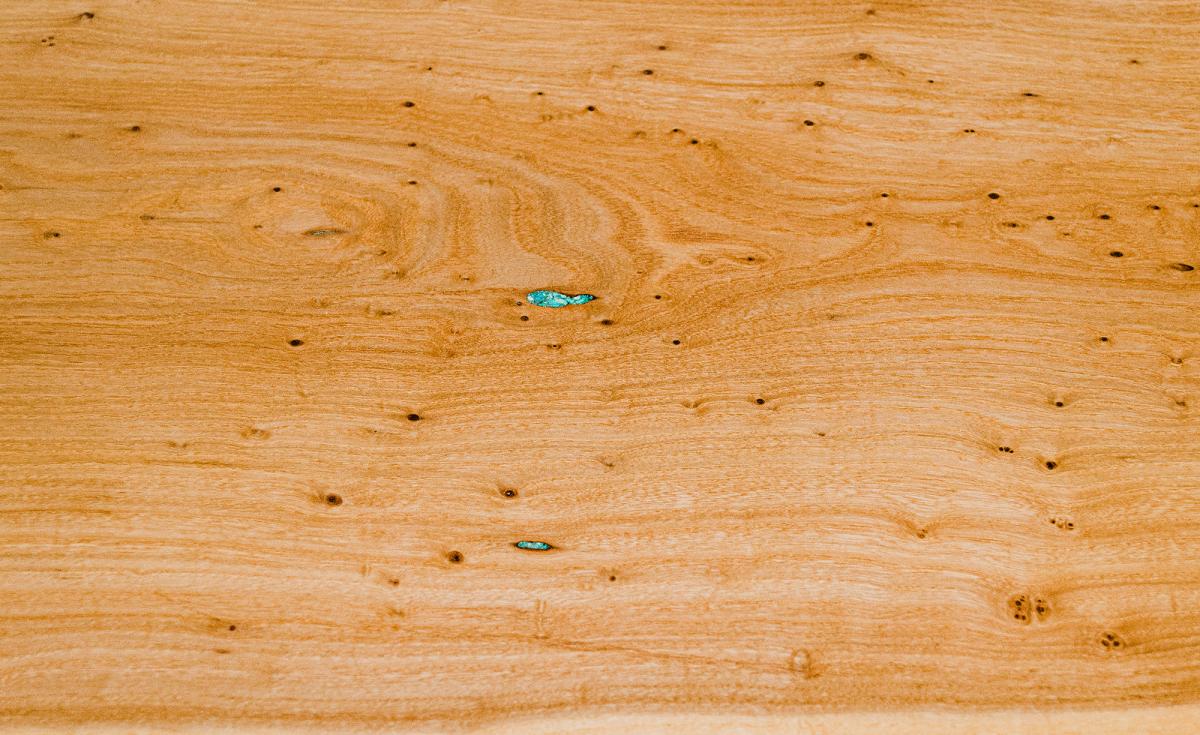 Live-Edge Birdseye Elm Sofa/Hallway Table w/ Chrysocolla Inlay (#T-2020-7) picture