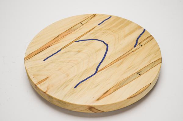 10” Dia Ambrosia Maple Lazy Susan w/ Lapis Lazuli Inlay (#LS-2019-99) picture