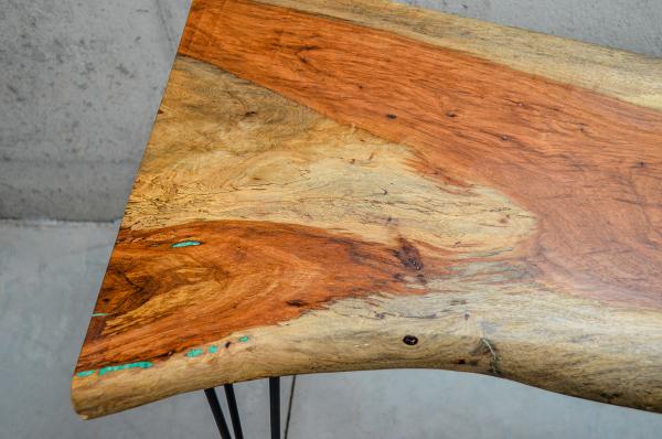 Live-Edge Pecan Table w/ Chrysocolla Inlay (#T-1947) picture