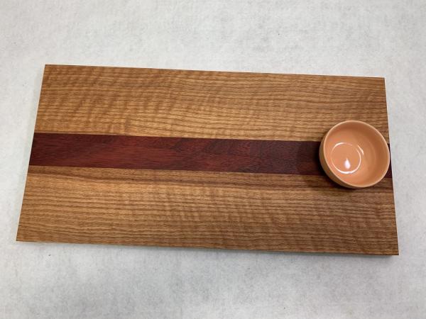 White Oak/Red Heart Cutting Board with Bowl