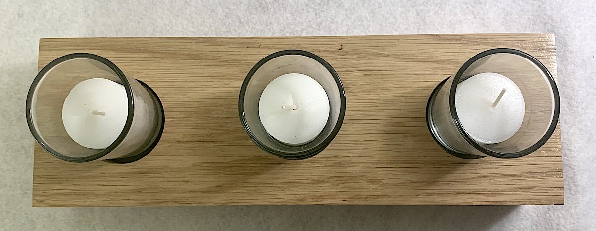 Oak Votive Holder with Sea Green Epoxy