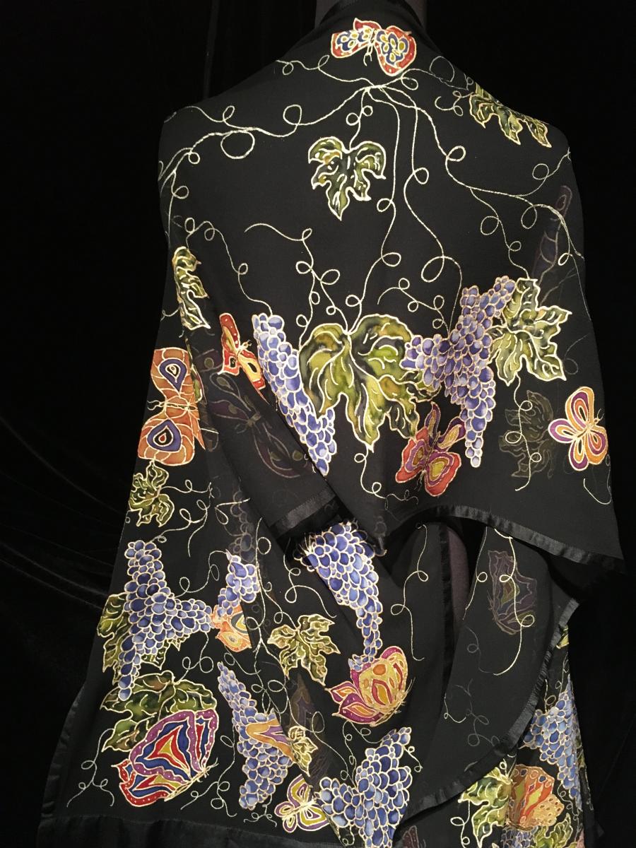 Hand Painted Silk Wrap~Scarf picture