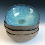 Stoneware Shell Bowls in Serena Blue Glaze