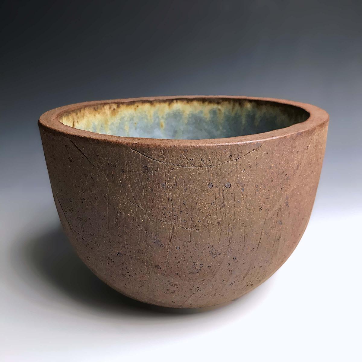 Stoneware Bread Baking Bowl in Blue Salt Glaze picture
