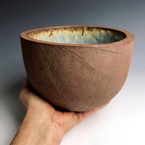 Stoneware Bread Baking Bowl in Blue Salt Glaze picture