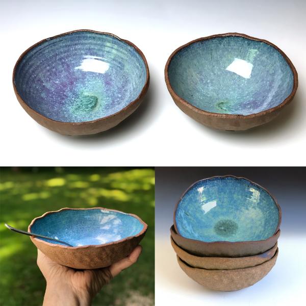 Stoneware Shell Bowls in Serena Blue Glaze picture