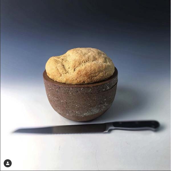 Stoneware Bread Crucible in Red Violet picture