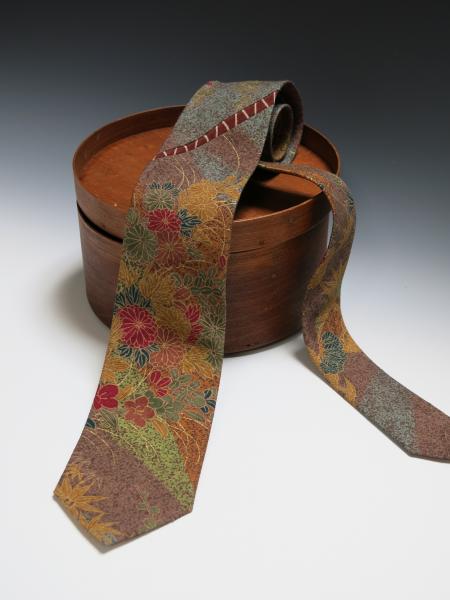 Floral Tsumugi Silk Kimono Tie