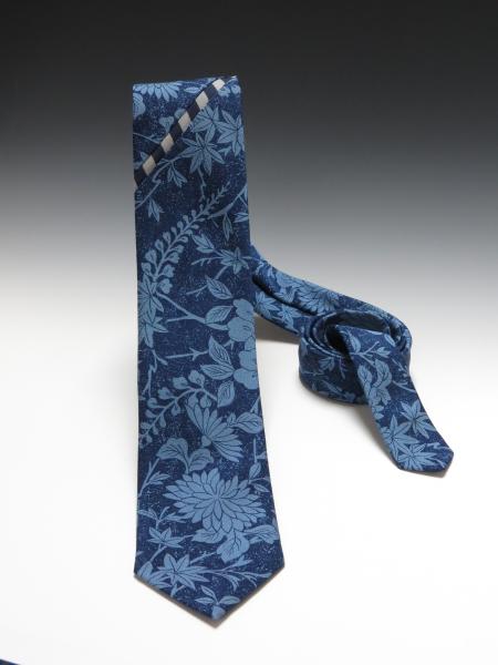 Blue Floral Men's Silk Kimono Tie