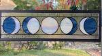 Five Moon Phases Stained Glass Window Panel - Steel Blue