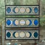 Five Moon Phases Stained Glass Window 3 - Panel