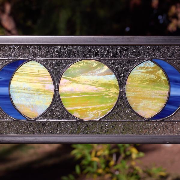 Five Moon Phases Stained Glass Window Panel - Deep Blue picture