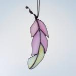 Stained Glass Feather Suncatcher Pink