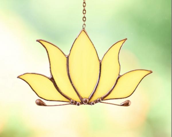 Stained Glass Lotus Suncatcher picture