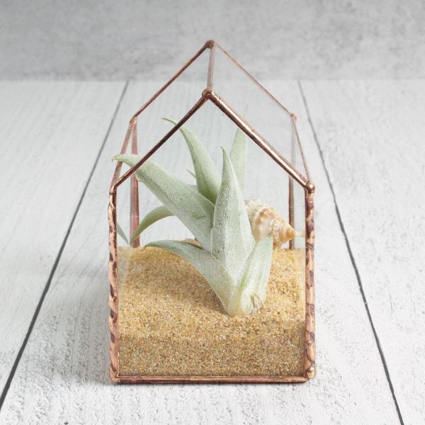 Tiny House Stained Glass Air Plant Holder picture