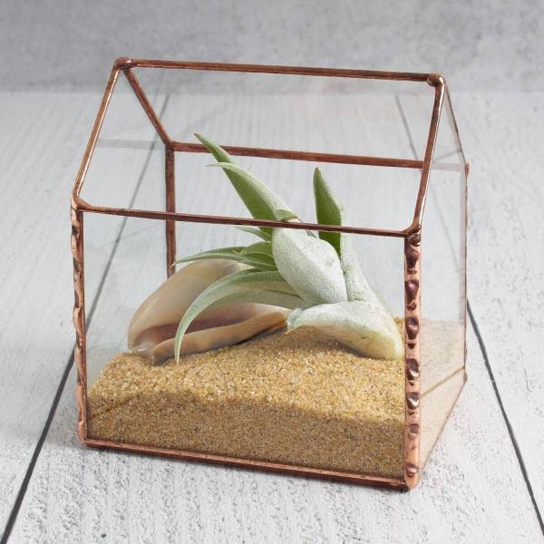 Tiny House Stained Glass Air Plant Holder picture