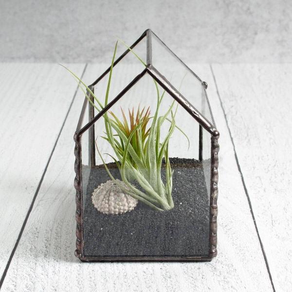 Tiny House Stained Glass Air Plant Holder picture