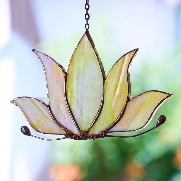 Stained Glass Lotus Suncatcher picture