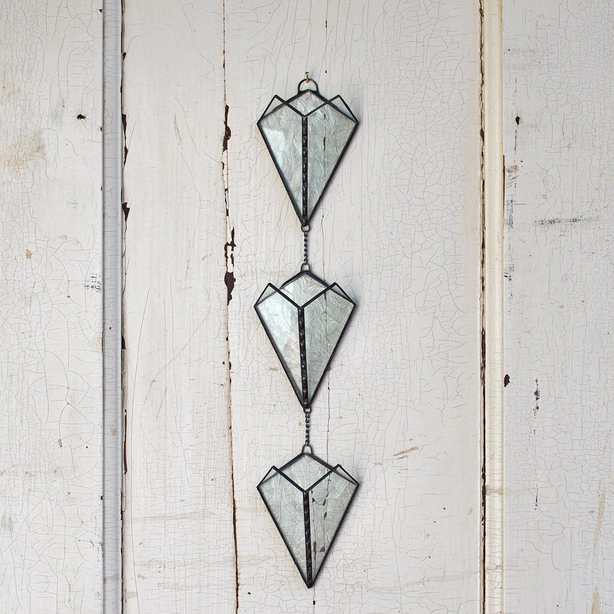 Wall Hanging Triple Stained Glass Air Plant Holder picture