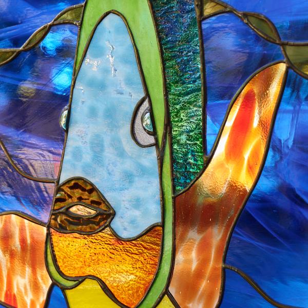 Deep-Sea Fish Stained Glass Window Panel picture