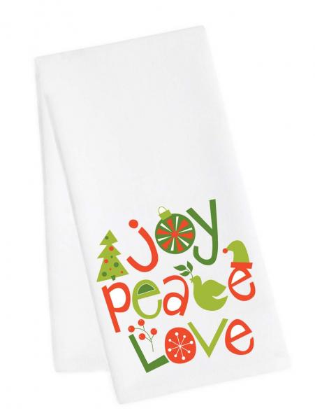 Tea Towel - Peace, Love, Joy