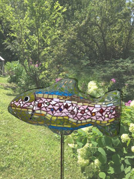 Mosaic Rainbow Trout Garden Stake