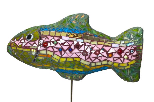 Mosaic Rainbow Trout Garden Stake picture