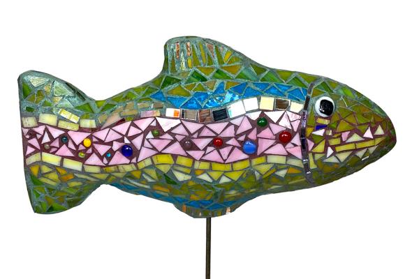 Mosaic Rainbow Trout Garden Stake picture