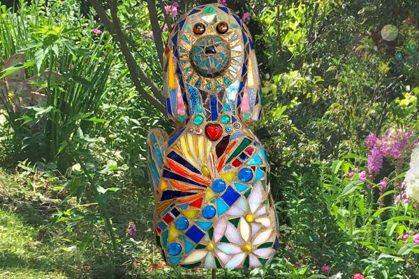 Mosaic Dog Garden Stake picture