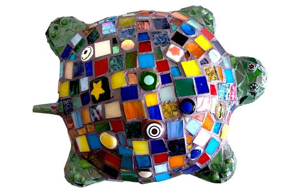 Mosaic Turtle Garden Sculpture