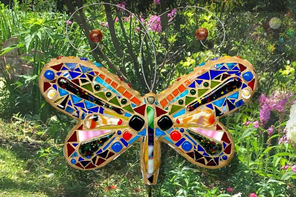Mosaic Dragonfly Garden Stake picture