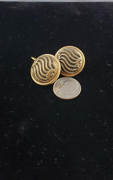 1940s Brass Button Earrings picture