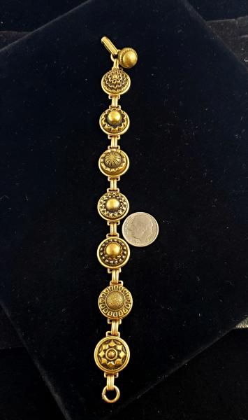 Antique Brass Button Bracelet picture