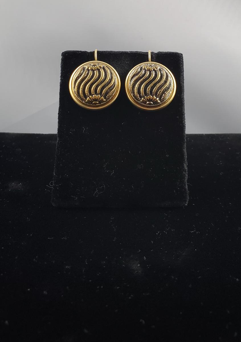 1940s Brass Button Earrings picture