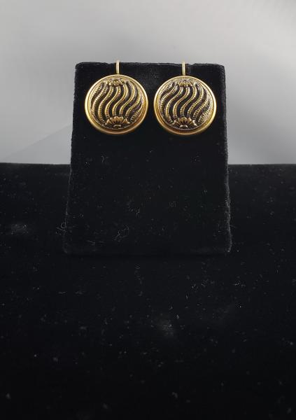 1940s Brass Button Earrings picture