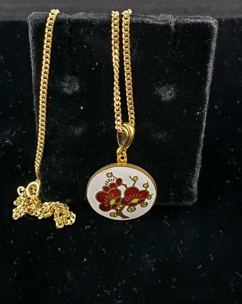 Vintage Enameled Button Pendant picture