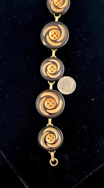Antique Carved Tagua Button Bracelet picture