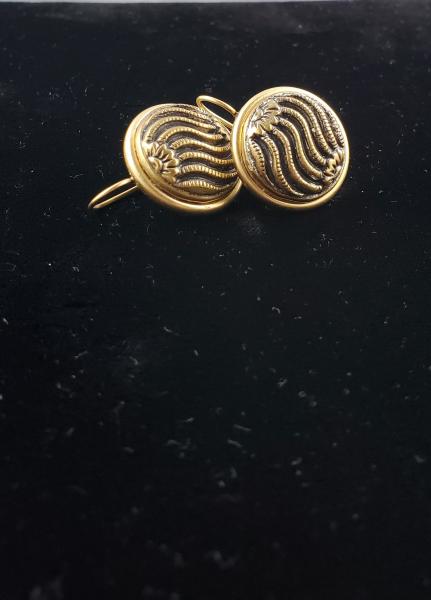 1940s Brass Button Earrings
