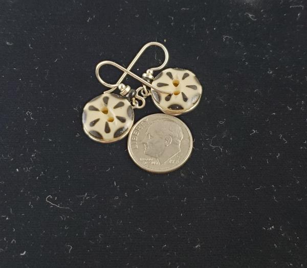 Stenciled Porcelain Button Earrings picture