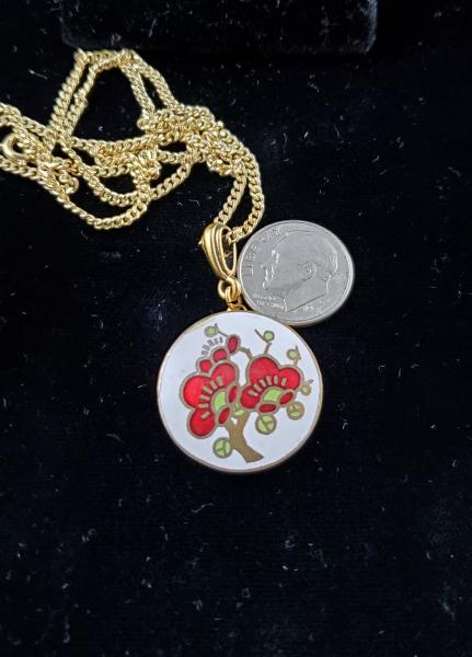 Vintage Enameled Button Pendant picture