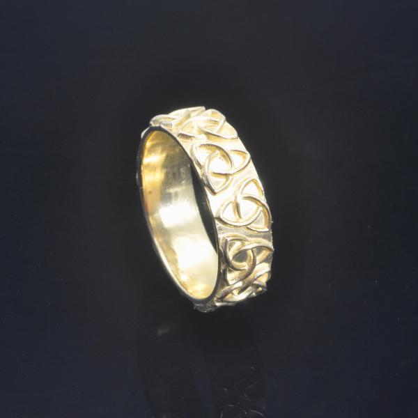 Celtic trinity knot wedding band set, 14KY gold picture