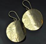 Arts & Crafts hammered round earrings