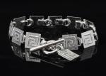 Greek Meander sterling Hinged Bracelet