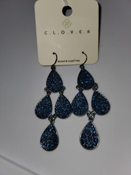 Navy Jewel Earrings