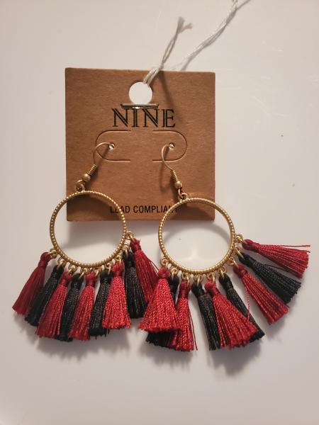 Garnet and Black Tassel Earrings picture