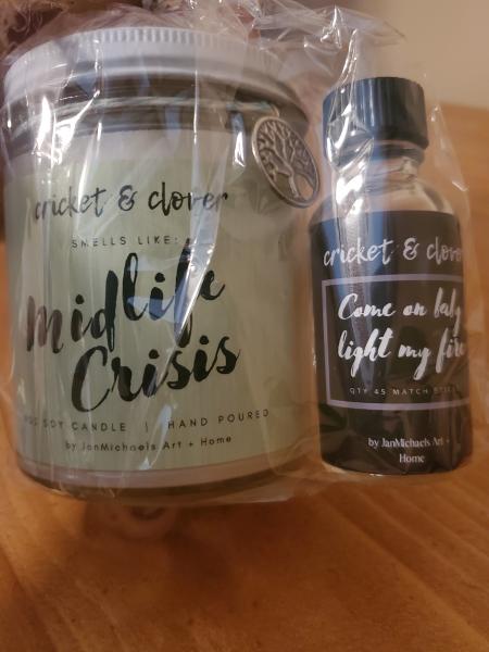 Mid life crisis candle gift set picture